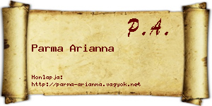 Parma Arianna névjegykártya